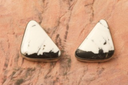 Genuine White Buffalo Turquoise Sterling Silver Earrings